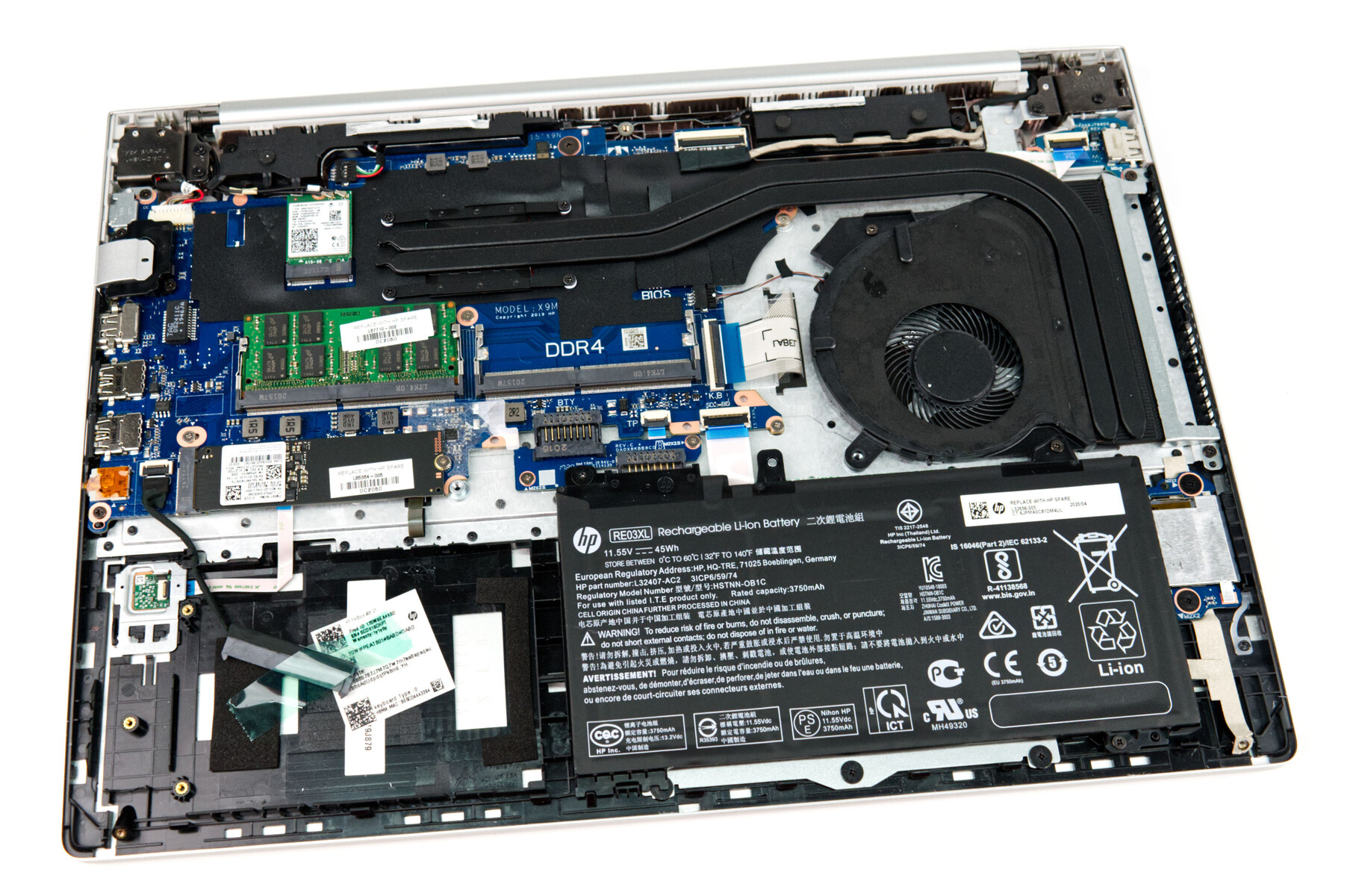 How to replace and fix HP Probook 450 G6 G7, 455R G6, 455 G7, HSN-Q22C, HSN-Q17C, HSN-Q25C, HSN-Q16C, backlit Russian RU keyboard original (HP ProBook 455 G7-175W8EA)
